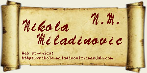 Nikola Miladinović vizit kartica